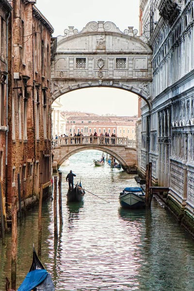 Bridges: Gondolas Under Bridge Of Sighs In Venice by Susan Richey
