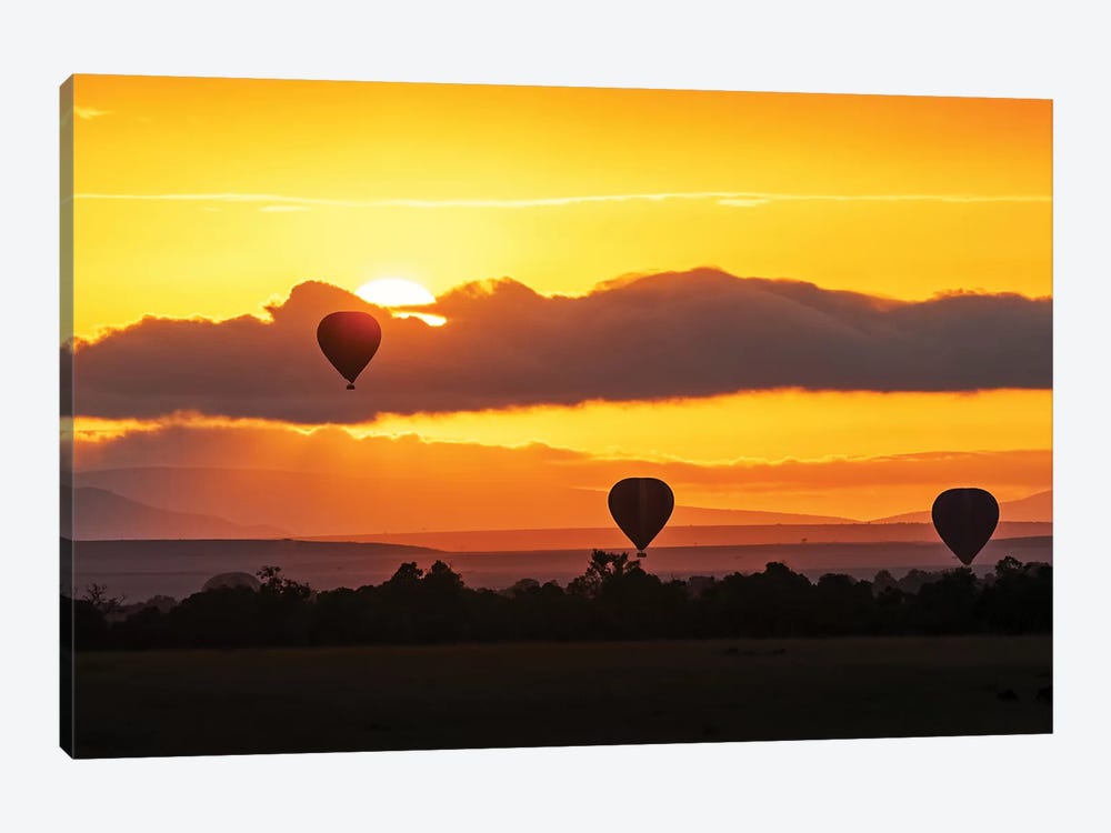 Hot Air Balloons In Surise Orange Africa Sky by Susan Richey 1-piece Canvas Art