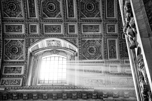 Susan Richey: Light Beams In St. Peters Bascillica by Susan Richey