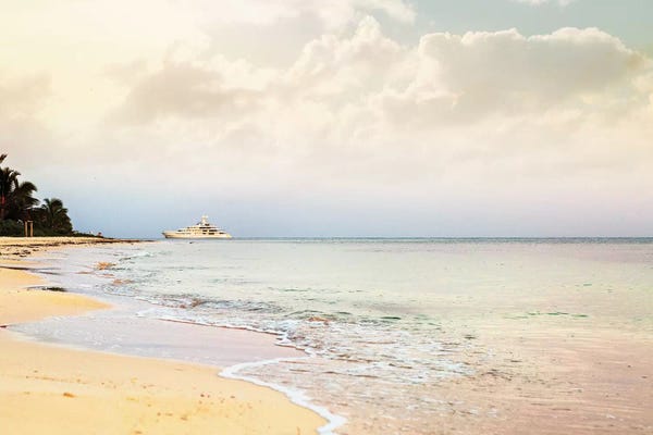 Susan Richey: Luxury Yacht On Caribbean Sea by Susan Richey