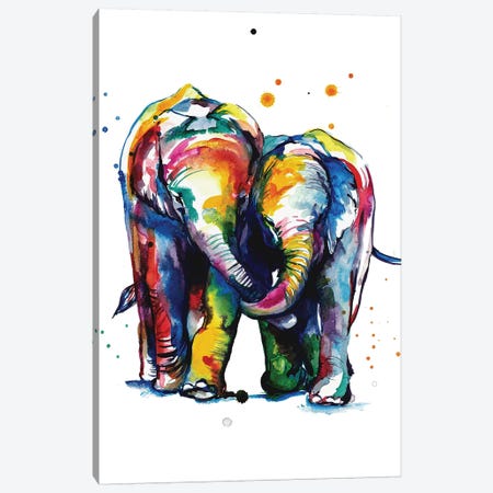 Elephants Canvas Print #SNA14} by Weekday Best Art Print