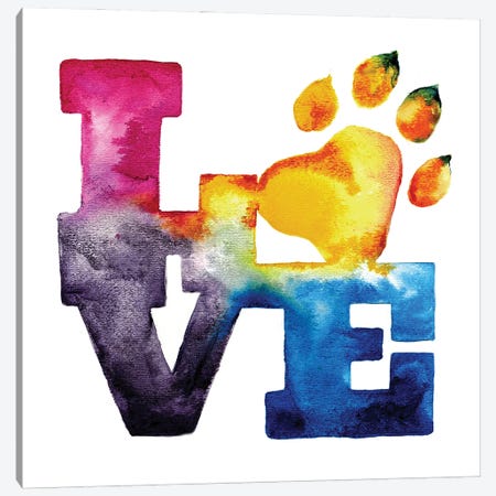 Pet Love Canvas Print #SNA18} by Weekday Best Canvas Wall Art