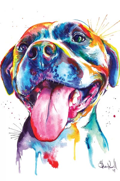 Pit bull Dog Digital Art Jazz Club Print or Canvas