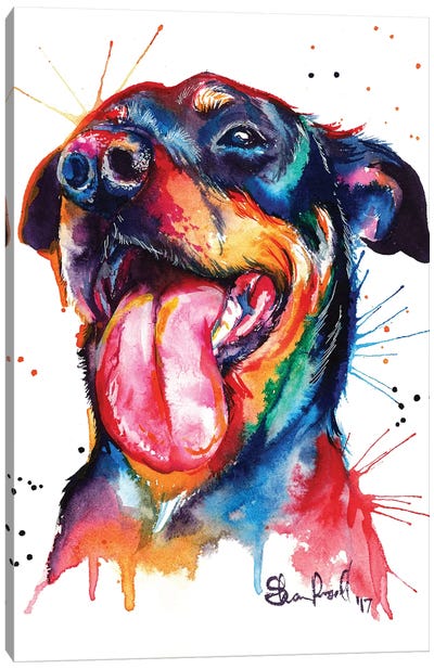 Rottie Canvas Art Print - Rottweiler Art