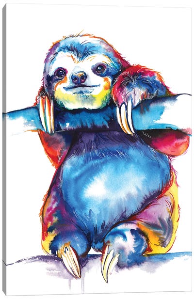 Sloth Canvas Art Print - Kids Animal Art