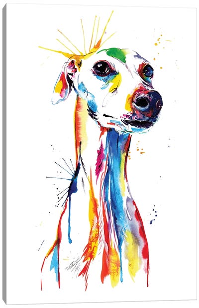 Whippet Good Canvas Art Print - Greyhound Art