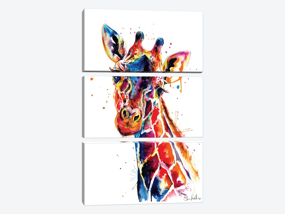 Giraffe by Weekday Best 3-piece Canvas Print