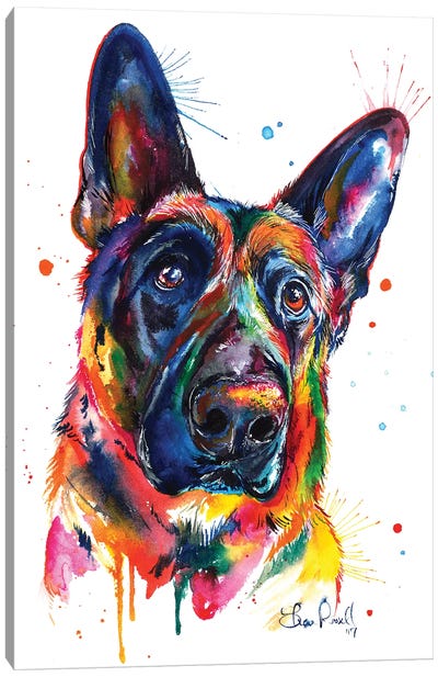German Shepard Canvas Art Print - Dog Art