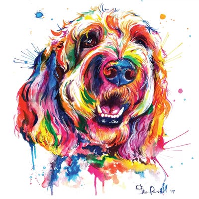 goldendoodle painting on canvas