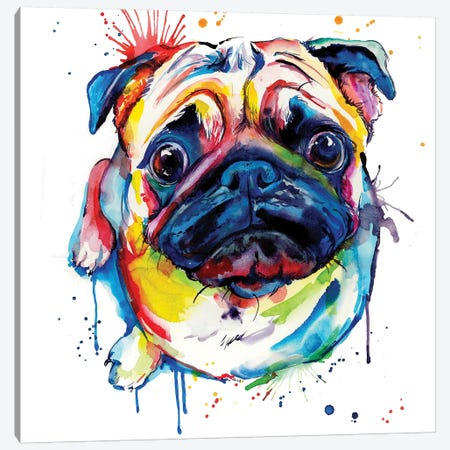 Pug II Canvas Print #SNA36} by Weekday Best Canvas Print