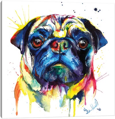 Pug III Canvas Art Print - Pug Art