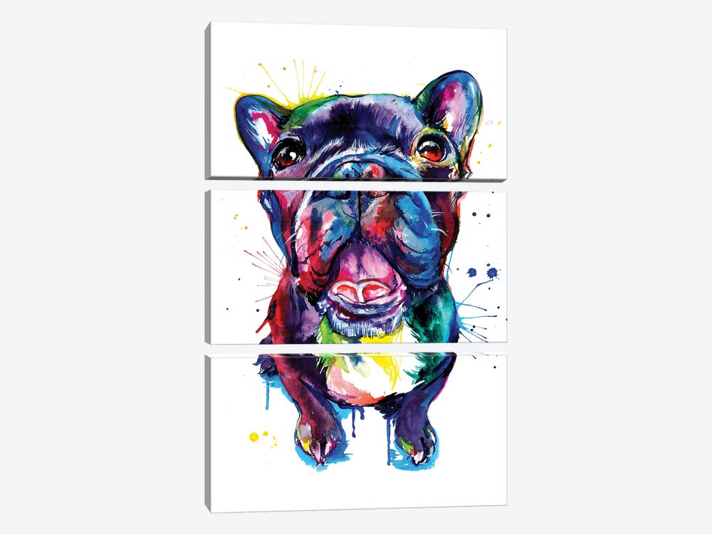 Black Frenchie by Weekday Best 3-piece Canvas Wall Art