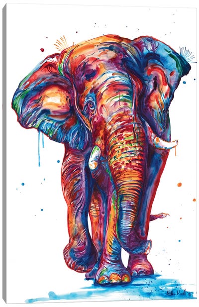 Elephant Canvas Art Print - Watercolor Art