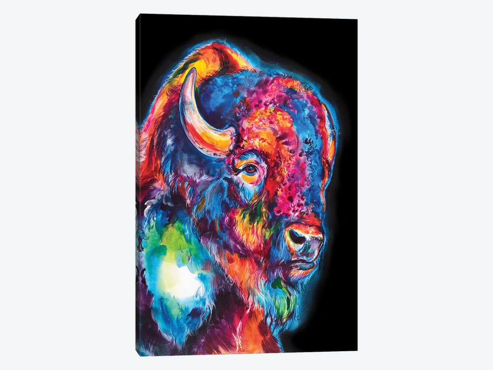 Buffalo On Black by Weekday Best 1-piece Canvas Print