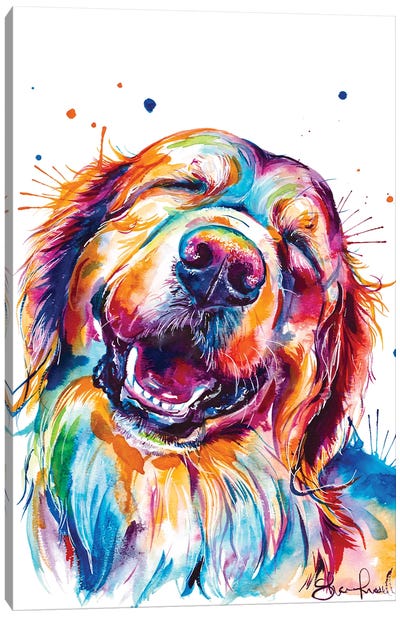 Golden Smile Canvas Art Print - Dog Art