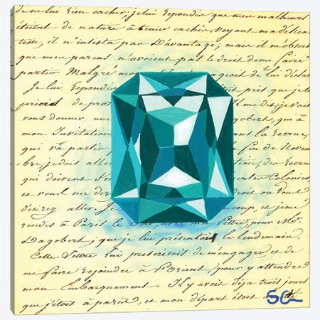 Blue Diamond Canvas Print #SNC12} by Silan Chen Canvas Artwork