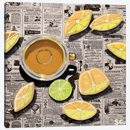 Tea And Lemon Slices Canvas Print #SNC15} by Silan Chen Canvas Art Print