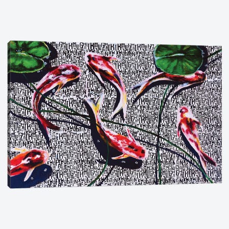 Six Lucky Koi Fish Canvas Print #SNC16} by Silan Chen Canvas Print