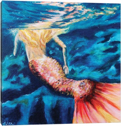 Once Mermaid Has Came Canvas Art Print - Silan Chen