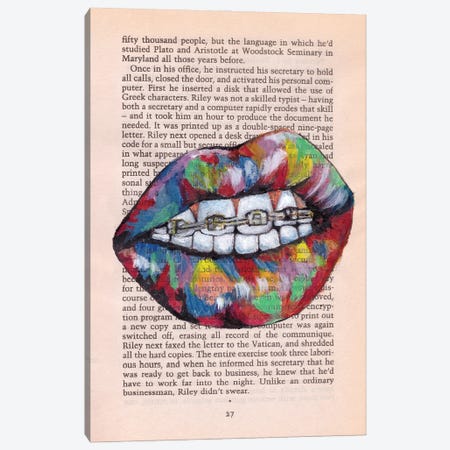 Abstract Lips With Braces Canvas Print #SNC41} by Silan Chen Art Print
