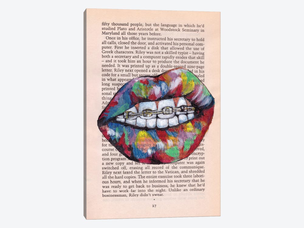 Abstract Lips With Braces by Silan Chen 1-piece Canvas Art