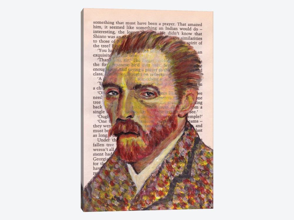 Vincent Van Gogh In Book by Silan Chen 1-piece Canvas Print