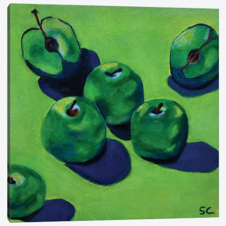 Granny Smith Green Apples Canvas Print #SNC45} by Silan Chen Canvas Artwork