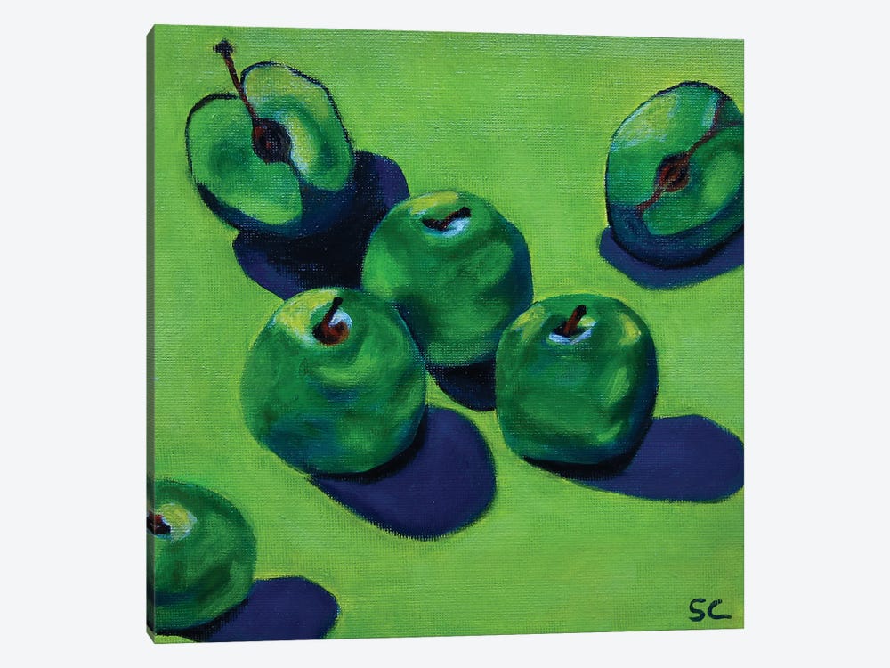 Granny Smith Green Apples by Silan Chen 1-piece Canvas Wall Art
