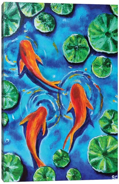 Im Coming Home - Koi Fish Canvas Art Print - Silan Chen