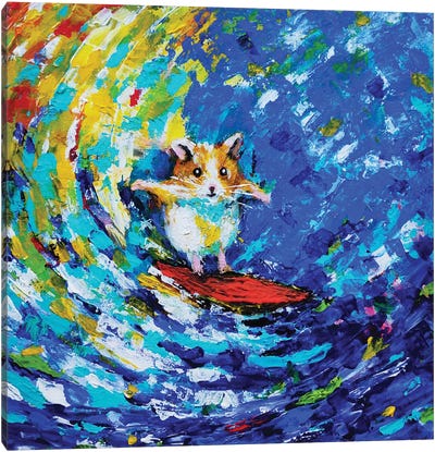 Little Surfer Canvas Art Print - Rodent Art