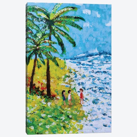 One Day At Beach Canvas Print #SNC84} by Silan Chen Canvas Wall Art
