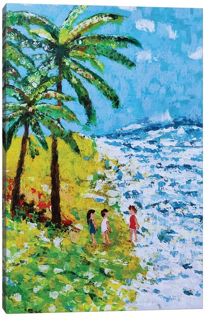One Day At Beach Canvas Art Print - Silan Chen