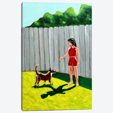 Dog Sitter Canvas Print #SNC85} by Silan Chen Canvas Wall Art