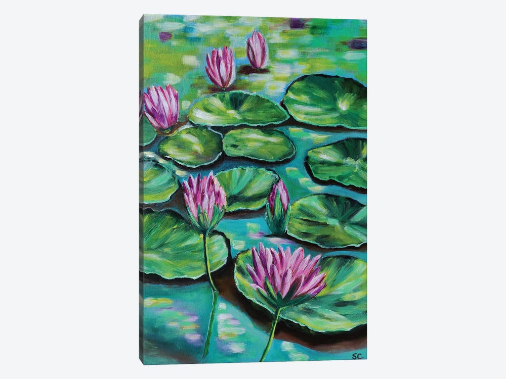 Pink Water Lilies by Silan Chen 1-piece Art Print