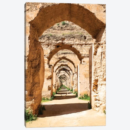Meknes, Morocco. Stone archways at the Royal Stables Canvas Print #SND12} by Jolly Sienda Art Print