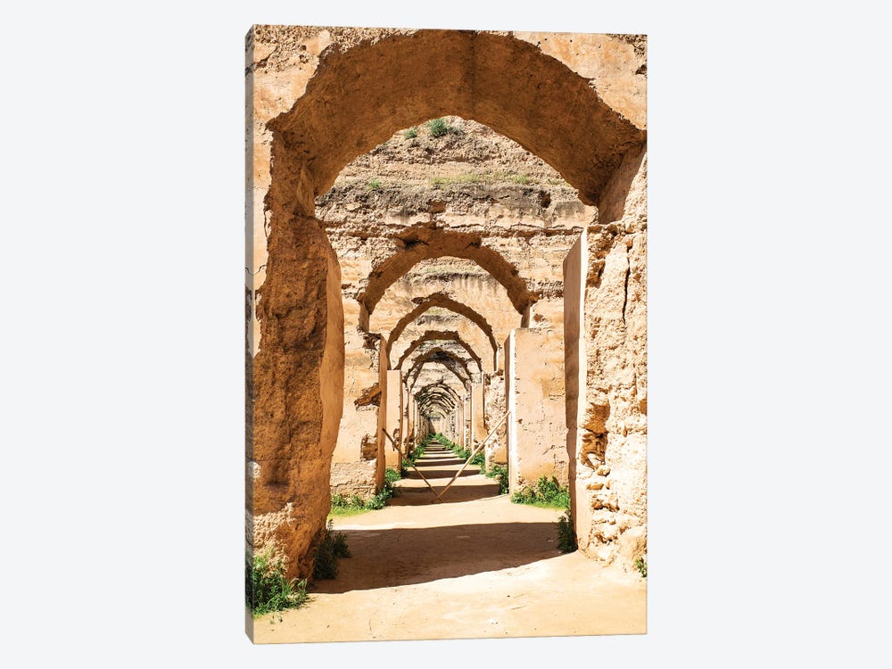Meknes, Morocco. Stone archways at the Royal Stables by Jolly Sienda 1-piece Canvas Print