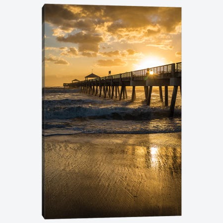 Juno Beach, Palm Beach County, Florida. Sunrise and high surf. Canvas Print #SND15} by Jolly Sienda Canvas Wall Art