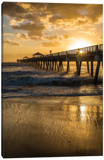 Juno Beach, Palm Beach County, Florida. Sunrise and high surf. Canvas Art Print