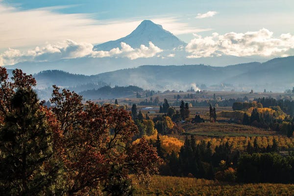 Mount Hood: USA, Oregon. Mount Hood autumn landscape scenery. by Jolly Sienda