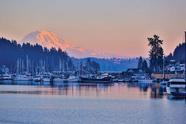 Mountains: Gig Harbor, Washington State, USA. Marina. by Jolly Sienda