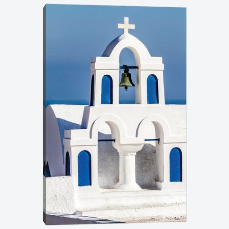 Oia, Greece. Greek Orthodox Church steeple by the Aegean Sea Canvas Print #SND3} by Jolly Sienda Canvas Wall Art