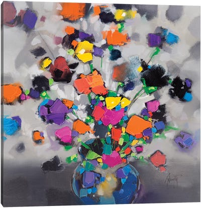 Floral Spectrum I Canvas Art Print - Large Colorful Accents