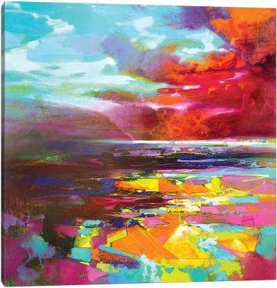 Colour Fragments Canvas Art Print - Cloudy Sunset Art