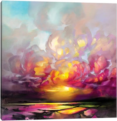 First Light on Loch Carron Canvas Art Print - Cloudy Sunset Art