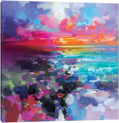 Barra Sunset Fragments Canvas Art Print - Cloudy Sunset Art