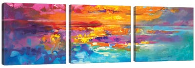 Spectrum Sunrise Canvas Art Print - 3-Piece Panoramic Art