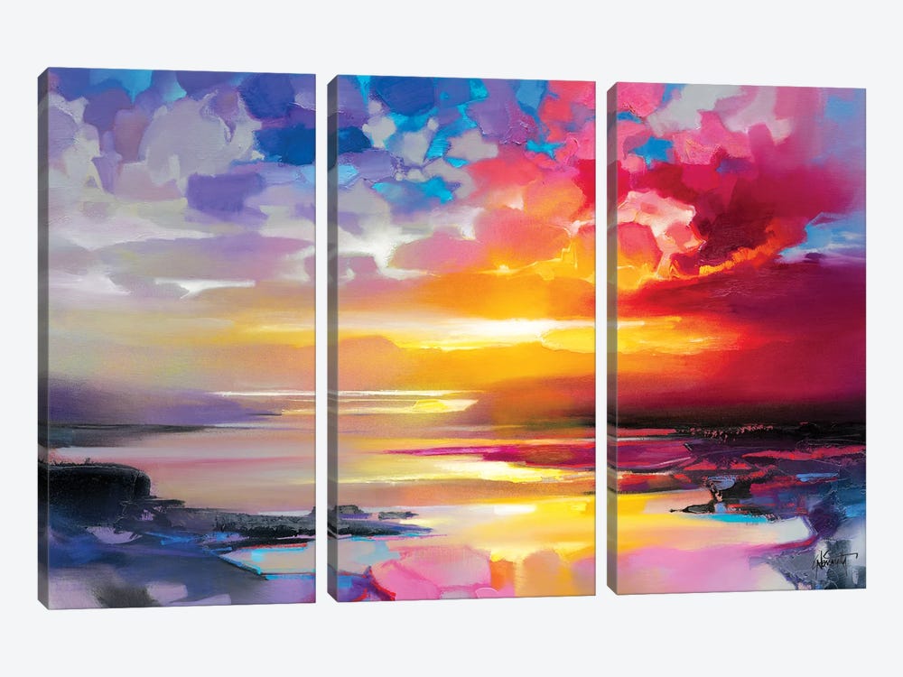 Low Tide Sunset by Scott Naismith 3-piece Canvas Artwork
