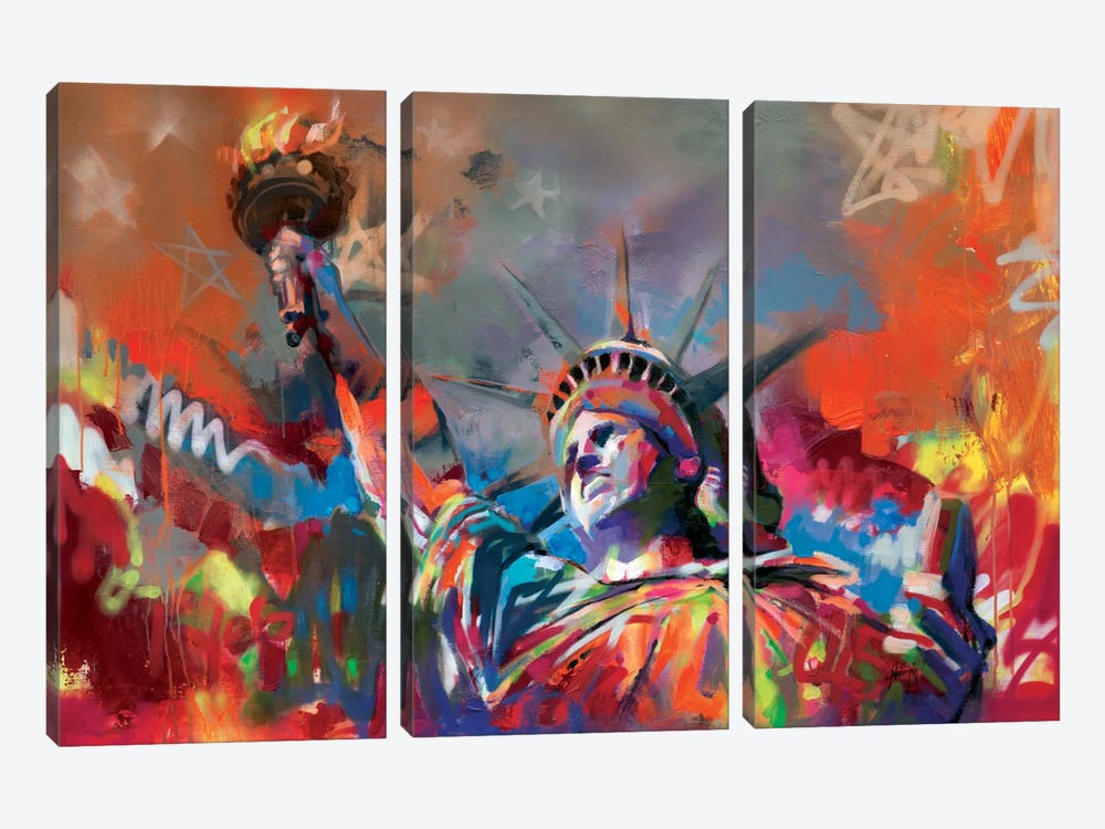 Statue of Liberty by Scott Naismith 3-piece Canvas Art Print