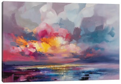 Displacement Canvas Art Print - Cloudy Sunset Art