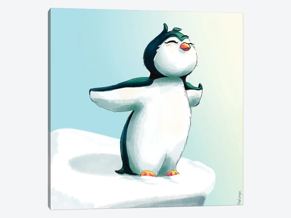 Happy Penguin by Holumpa 1-piece Canvas Wall Art